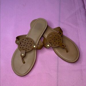 DV by Dolce Vita Brown Sandals with Intricate Design